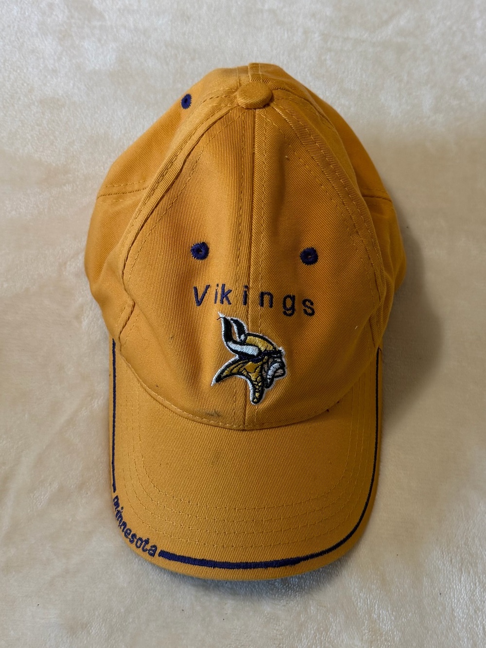 Vintage Drew Pearson Minnesota Vikings Gold Strapback Hat NFL OSFA